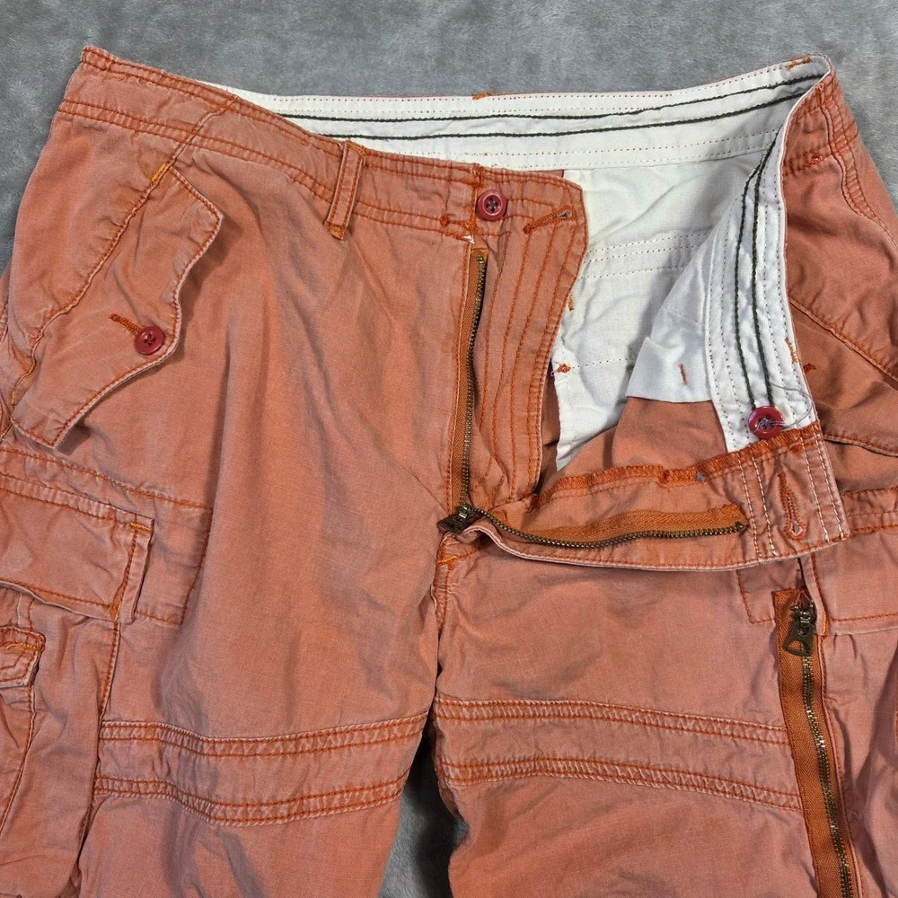 Polo by Ralph Lauren Surplus Fit Cargo Shorts Mens 33 Salmon Orange Y2k Preppy‎